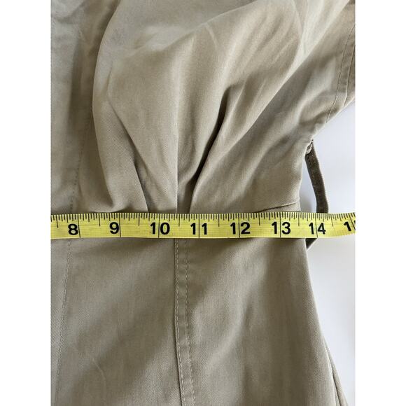Zara Long Tan Cargo Jumpsuit Cotton Small Missing Belt 4661/337 Utility Chore - Picture 3 of 16
